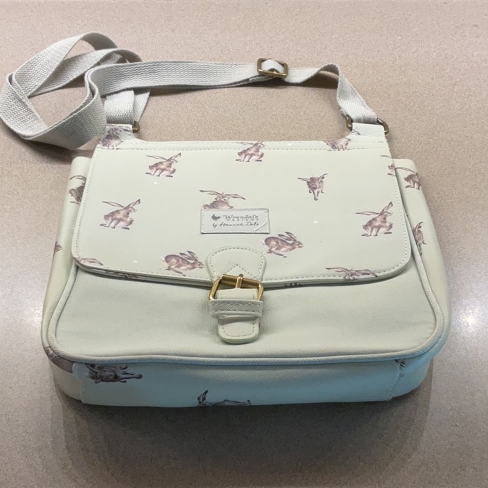 Light Green Crossbody Bag with Hare Print.